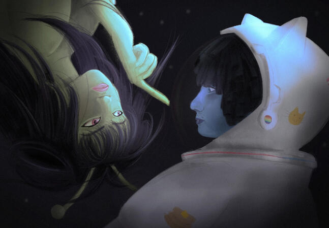 "Space Girl" February 18, 2026 Digital illustration made with Procreate