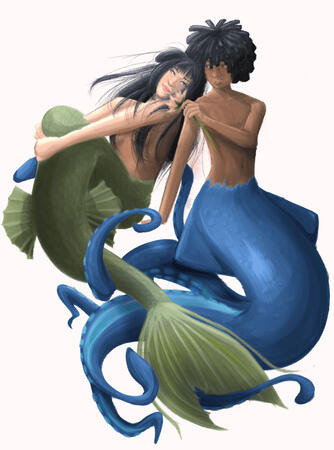 "Mermaids" February 21, 2026 Digital illustration made with Procreate